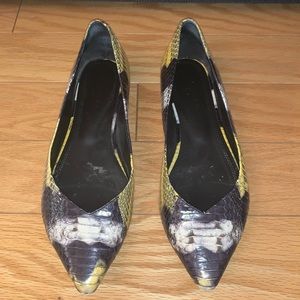 Sandro Embossed Genuine Leather Flats